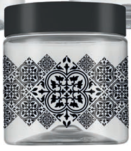 POTE PLASTICO 1.000 ML AZULEJO ARTESANAL PRETO