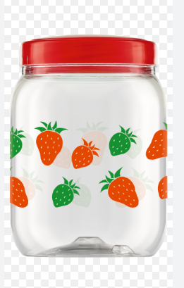POTE PLASTICO MANTIMENTO DECORADO MORANGO 1.700 ML