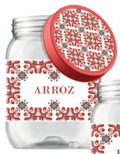 POTE PLASTICO MANTIMENTO 1.700 ML DECORADO LISBOA ARROZ