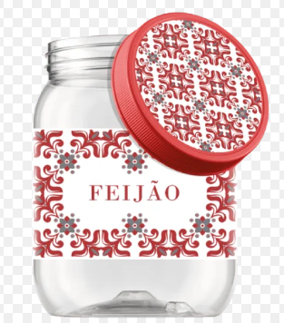POTE PLASTICO MANTIMENTO 1.700 ML DECORADO LISBOA FEIJÃO