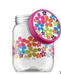 POTE PLASTICO 1.700 ML DECORADO MARGARIDA PINK