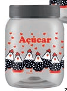 POTE PLASTICO MANTIMENTO 1.700 ML DECORADO GALINHA AÇUCAR