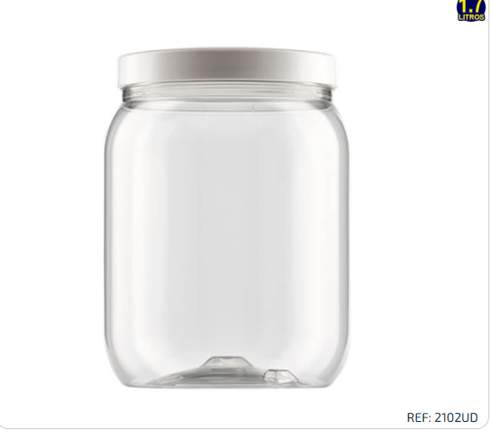 POTE PLASTICO CRISTAL MANTIMENTO 1.700 ML