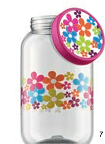 POTE PLASTICO MANTIMENTO 3.600 ML DECORADO MARGARIDA PINK