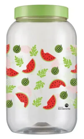 Pote Plastico Decorado Melancia Porta Mantimentos 3600ml Multiuso