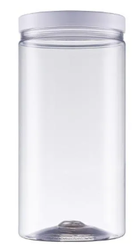 Pote Plastico Redondo Transparente 2,0L Tampa Branca