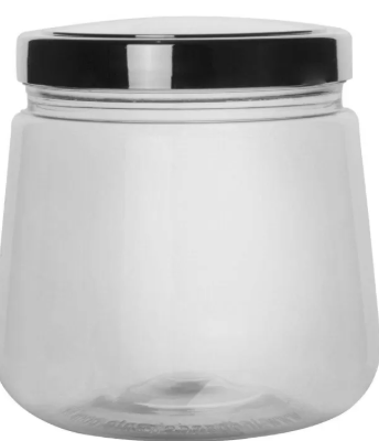 Pote Plastico Cristal Com Tampa metalizada 1200ml