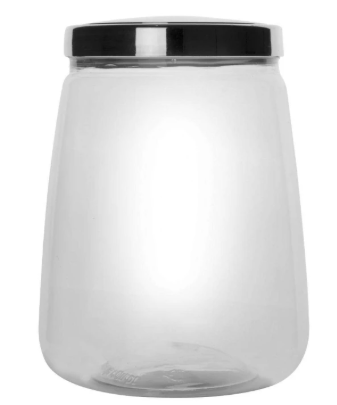Pote Plastico Cristal Com Tampa Metalizada 2,100ml
