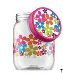 POTE PLASTICO MANTIMENTO 1.000 ML DECORADO MARGARIDA LILAS