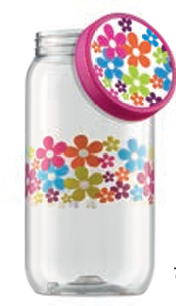 POTE PLASTICO MANTIMENTO 2.700 ML DECORADO MARGARIDA PINK