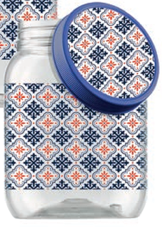 POTE PLASTICO MANTIMENTO 2.700 ML DECORADO AZULEJO PORTUGUES
