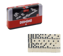 JOGO DOMINO 28PÇS PONTOS PRETOS COM CAIXA 7MM