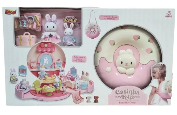 CASINHA FELIZ BACKPACK CONJUNTO BOLSINHA DONUTS