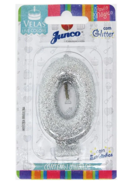 VELA ANIVERSARIO LIVE COLORS COM GLITTER BRANCA N.0
