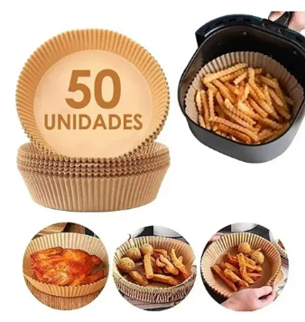 JOGO COM 50 FORMAS PARA AIR FRYER DE PAPEL 20CM