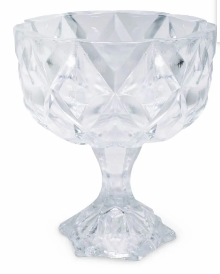 CENTRO DE MESA DE VIDRO DIAMOND GLASS 600ML C/ PE - CM12 MARCA: EM CASA TEM GLASS