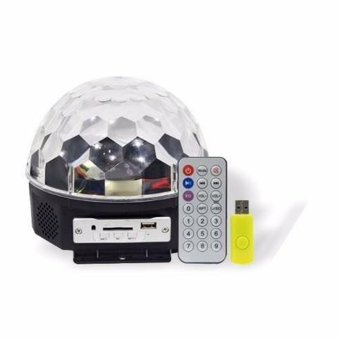 Globo de Luz Giratorio Com Pen Drive/Bluetooth/USB