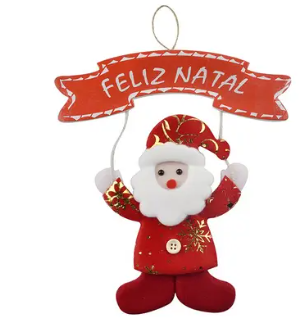 Enfeite Boneco Noel Com Placa19cm
