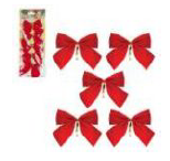 Enfeite Laço Vermelho 8cm Com 5