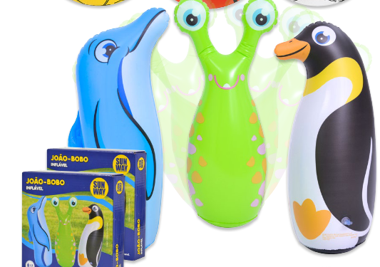 João Bobo Inflavel 77CM Golfinho/Pinguim/Caracol