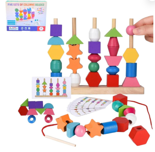 Jogo Five Sets Coluna E Blocos Madeira