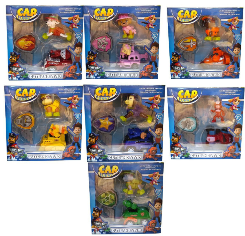 Encartelado Patrulha Canina Com Boneco Articulado e Carrinho Fricção