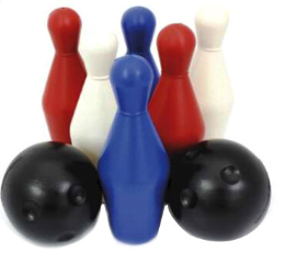 Boliche De Plastico P Com 6 Pinos e 2 Bolas