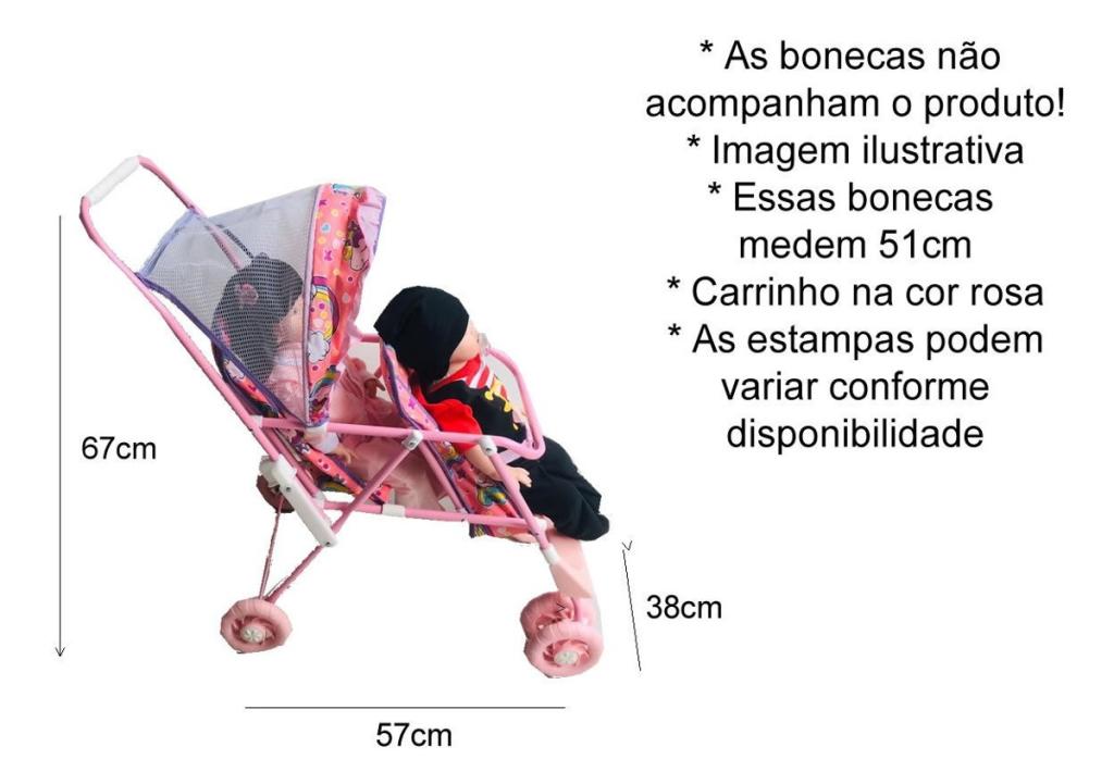 Carrinho para Boneca Modelo Gemeos