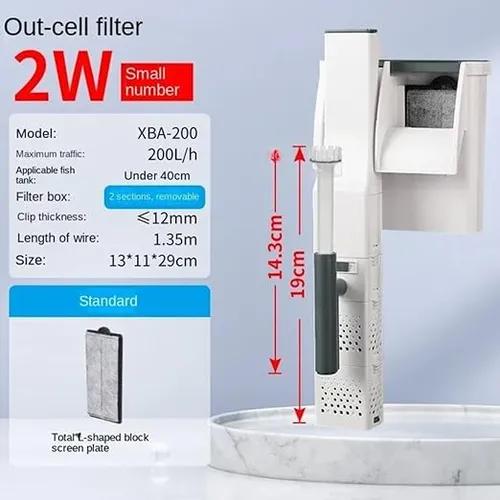 FILTRO EXTERNO HANG-ON SUNSUN XBA-200 110V 200L/H / 2W AQUARIOS ATE 50LT