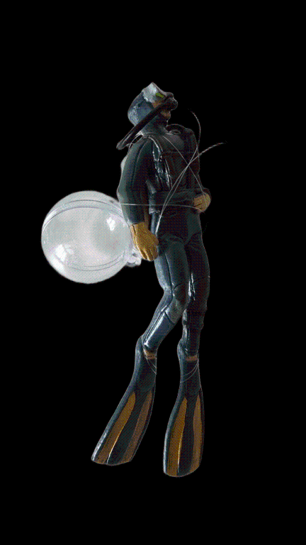 ENFEITE FLUTUANTE MERGULHADOR NADANDO COM BOIA CORES VARIADAS