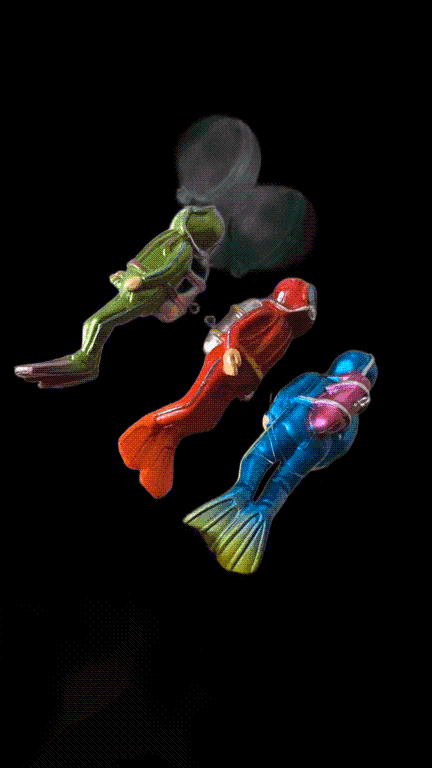 ENFEITE FLUTUANTE MERGULHADOR RETO COM BOIA CORES VARIADAS