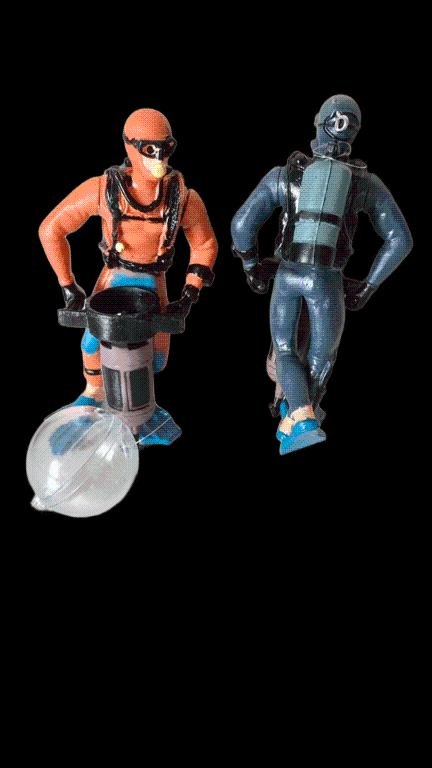 ENFEITE FLUTUANTE MERGULHADOR TURBINA COM BOIA CORES VARIADAS