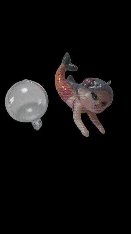 ENFEITE FLUTUANTE SEREIA DEITADA DE BRUCOS COM BOIA CORES VARIADAS