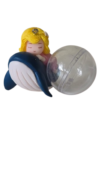 ENFEITE FLUTUANTE SEREIA NA BALEIA COM BOIA CORES VARIADAS