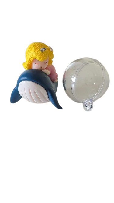 ENFEITE FLUTUANTE SEREIA NA BALEIA COM BOIA CORES VARIADAS