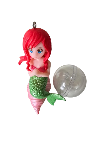 ENFEITE FLUTUANTE SEREIA NA CONCHA COM BOIA ROSA