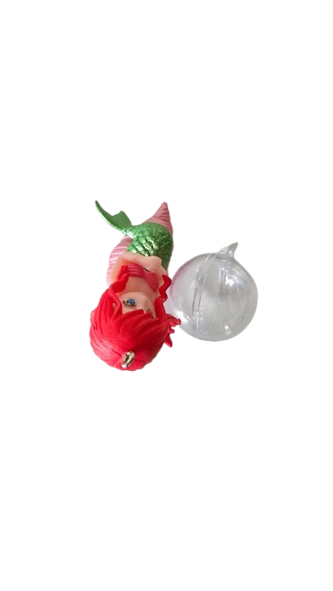 ENFEITE FLUTUANTE SEREIA NA CONCHA COM BOIA ROSA