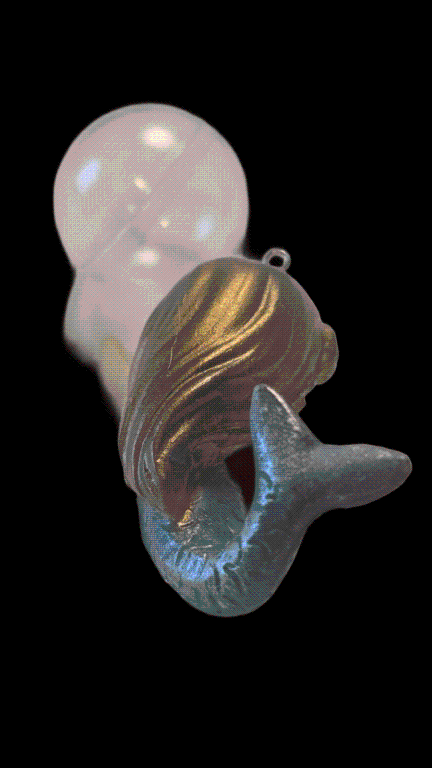 ENFEITE FLUTUANTE SEREIA NADANDO CAUDA COM BOIA CORES VARIADAS