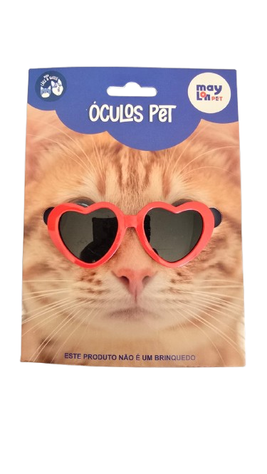 OCULOS PET CORACAO 6,2CM CORES SORTIDAS C/10