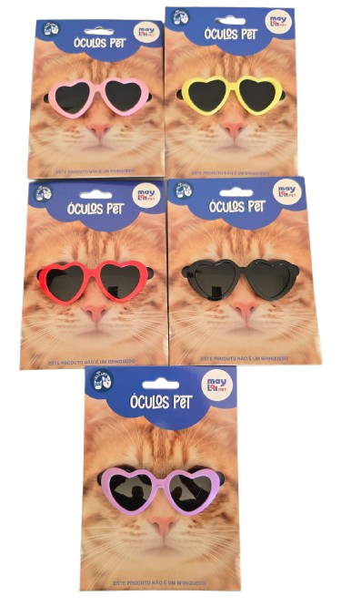 OCULOS PET CORACAO 6,2CM CORES SORTIDAS