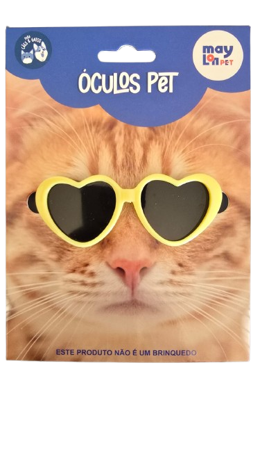 OCULOS PET CORACAO 6,2CM CORES SORTIDAS