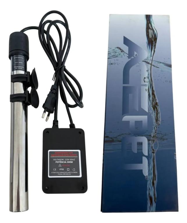 TERMOSTATO C/AQUECEDOR 800W 110V INOX RESISTENTE CHOQUE TERMICO
