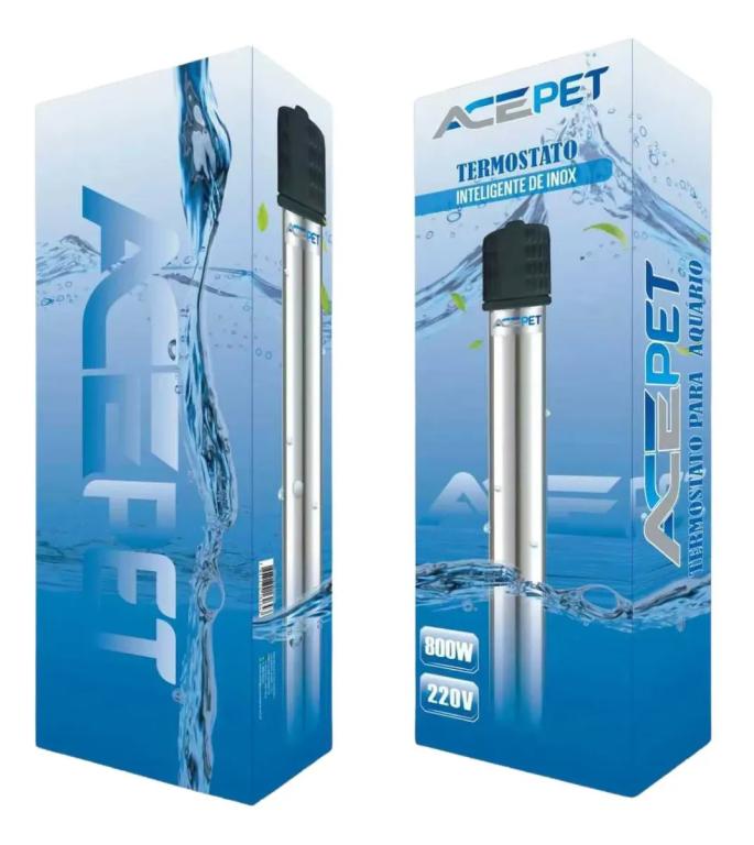 TERMOSTATO C/AQUECEDOR 800W 110V INOX RESISTENTE CHOQUE TERMICO