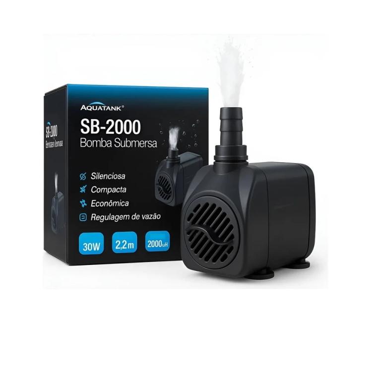 BOMBA SUBMERSA RECALQUE SB-2000 30W 2000L/H 110V
