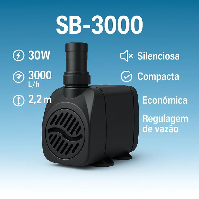 BOMBA SUBMERSA RECALQUE SB-3000 60W 3000L/H 220V