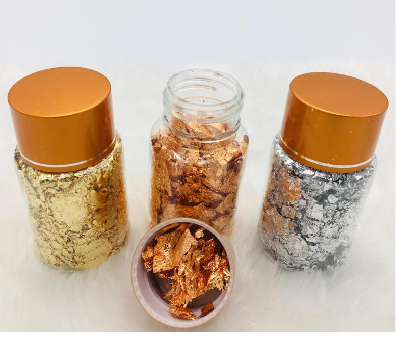 FOLHA DE OURO COLORIDO DECORAÇAO UNHAS POTINHO 14g