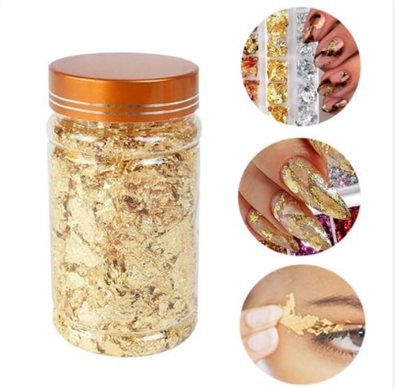 FOLHA DE OURO COLORIDO DECORAÇAO UNHAS POTINHO 14g
