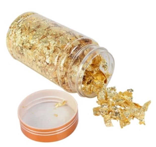 FOLHA DE OURO COLORIDO DECORAÇAO UNHAS POTINHO 14g