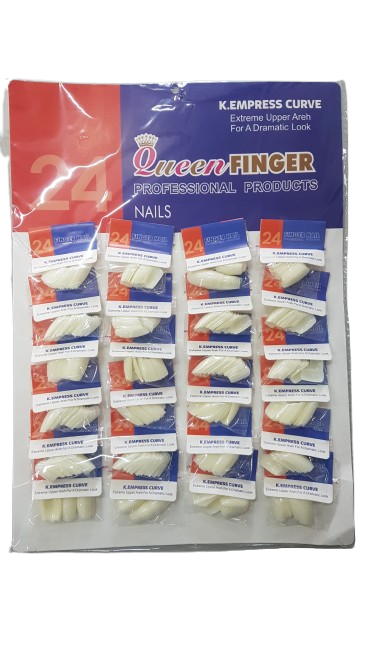 UNHA POSTIÇA QUEEN FINGER CARTELA COM 24