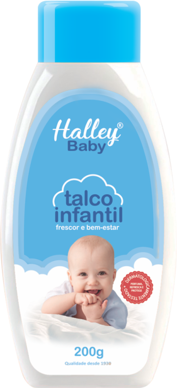 TALCO INFANTIL HALLEY BABY AZUL 200g (36501)